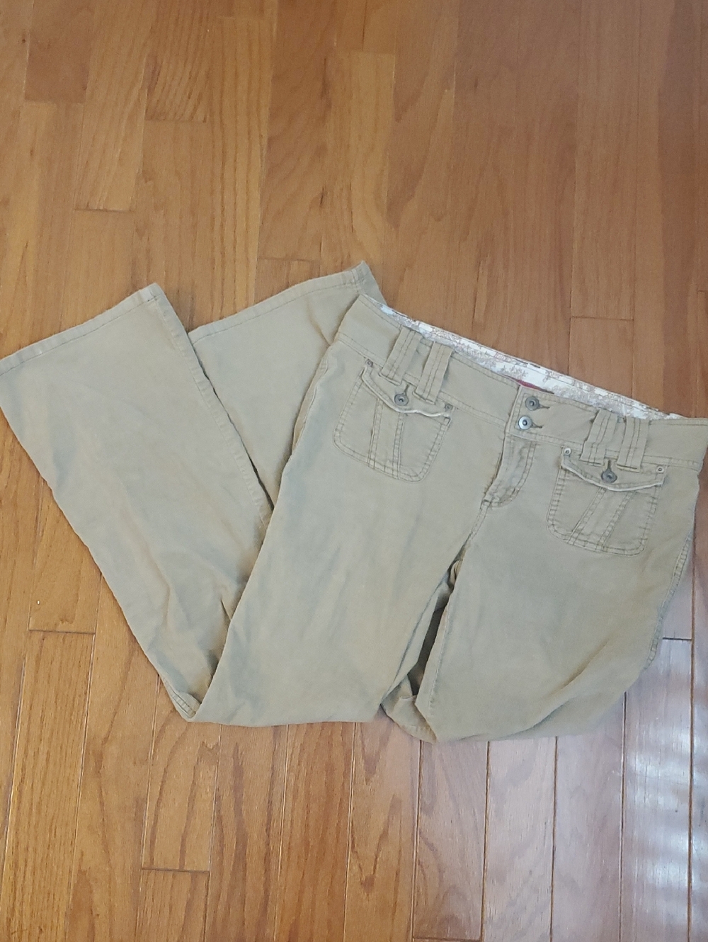 SO Stretch light khaki corduroy Juniors Size 13 Bootcut